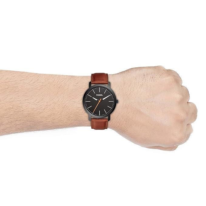 Premium Analog Wristwatch – Rose Gold Design with Brown Leather Strap