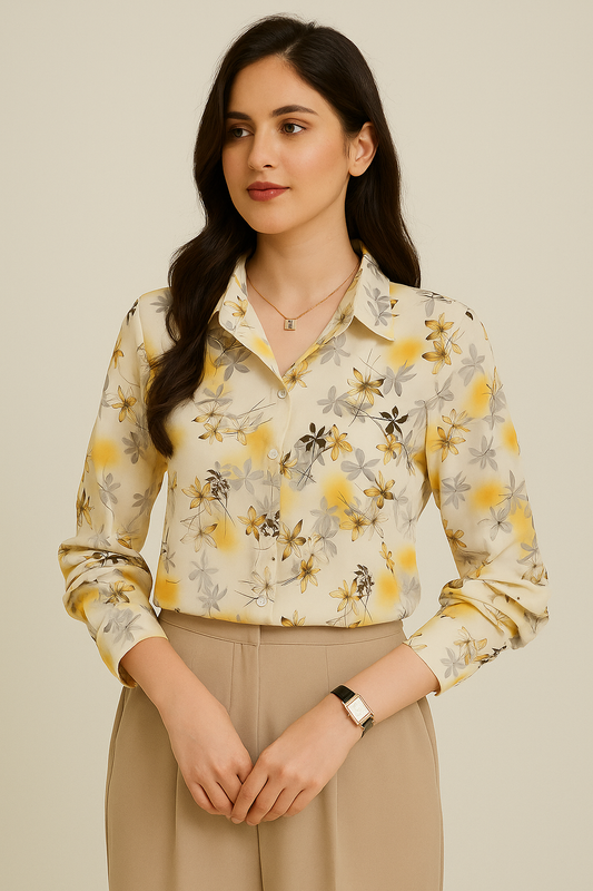 Women Relaxed Fit Printed Formal Shirt