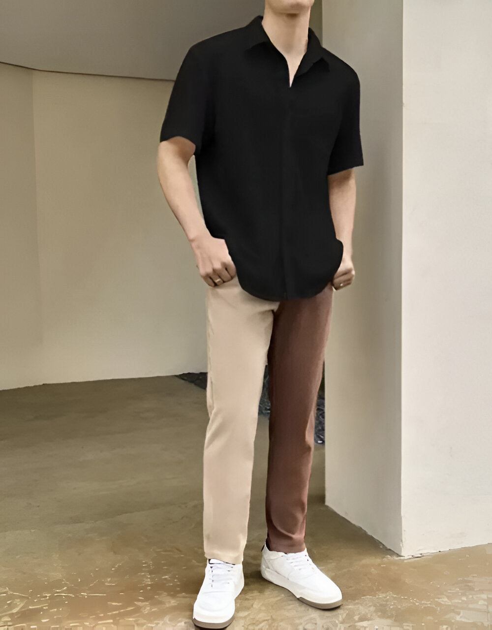 Men Regular Fit Self Design Club Collar Casual Shirt